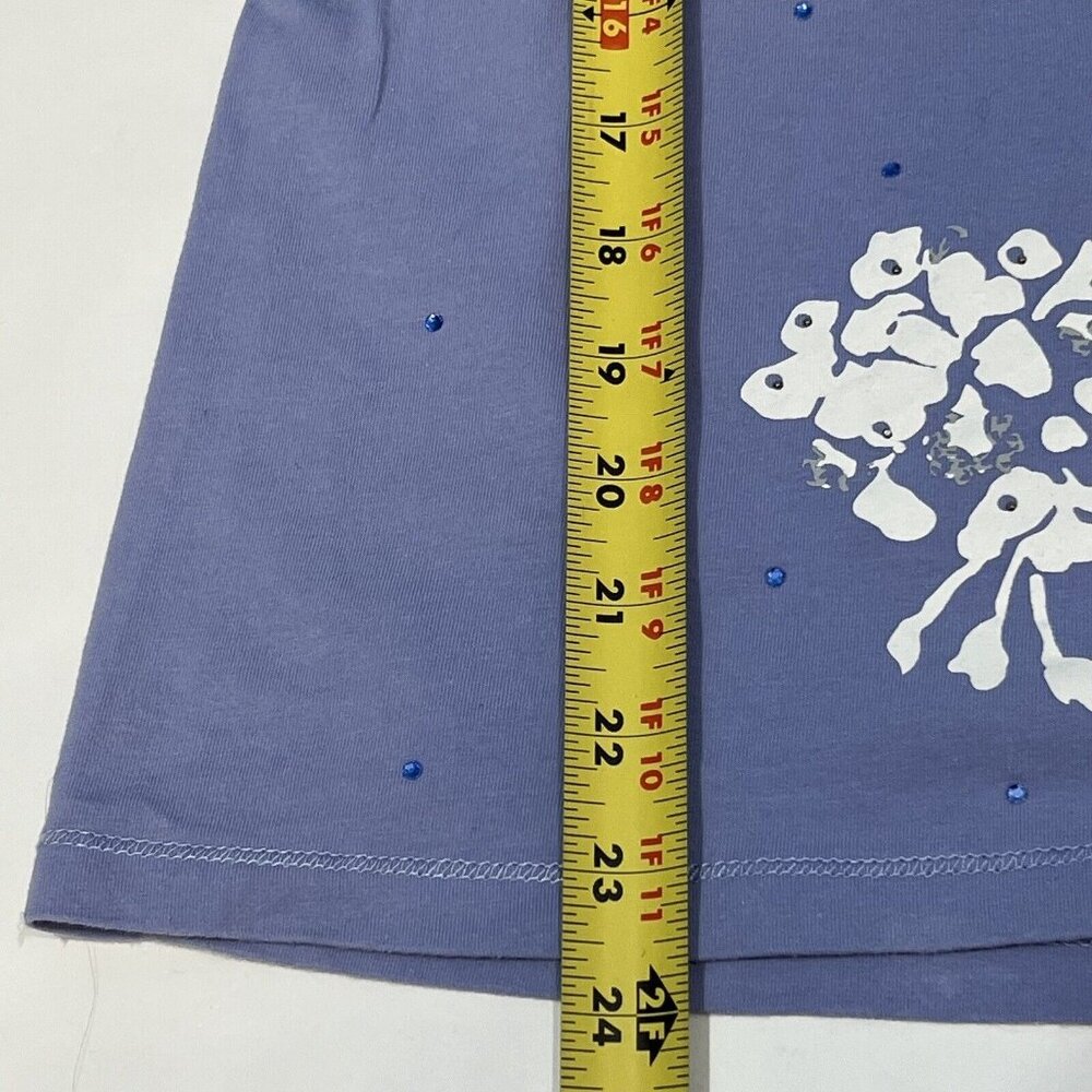 Princess Cruises Lilac Purple Floral Appliqué Rhinestone Shirt Women Sz Medium - Picture 13 of 14